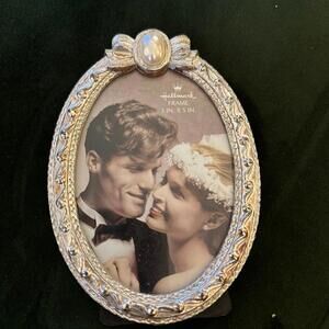 Vintage Hallmark Ornate Silver and Pearl Picture Frame